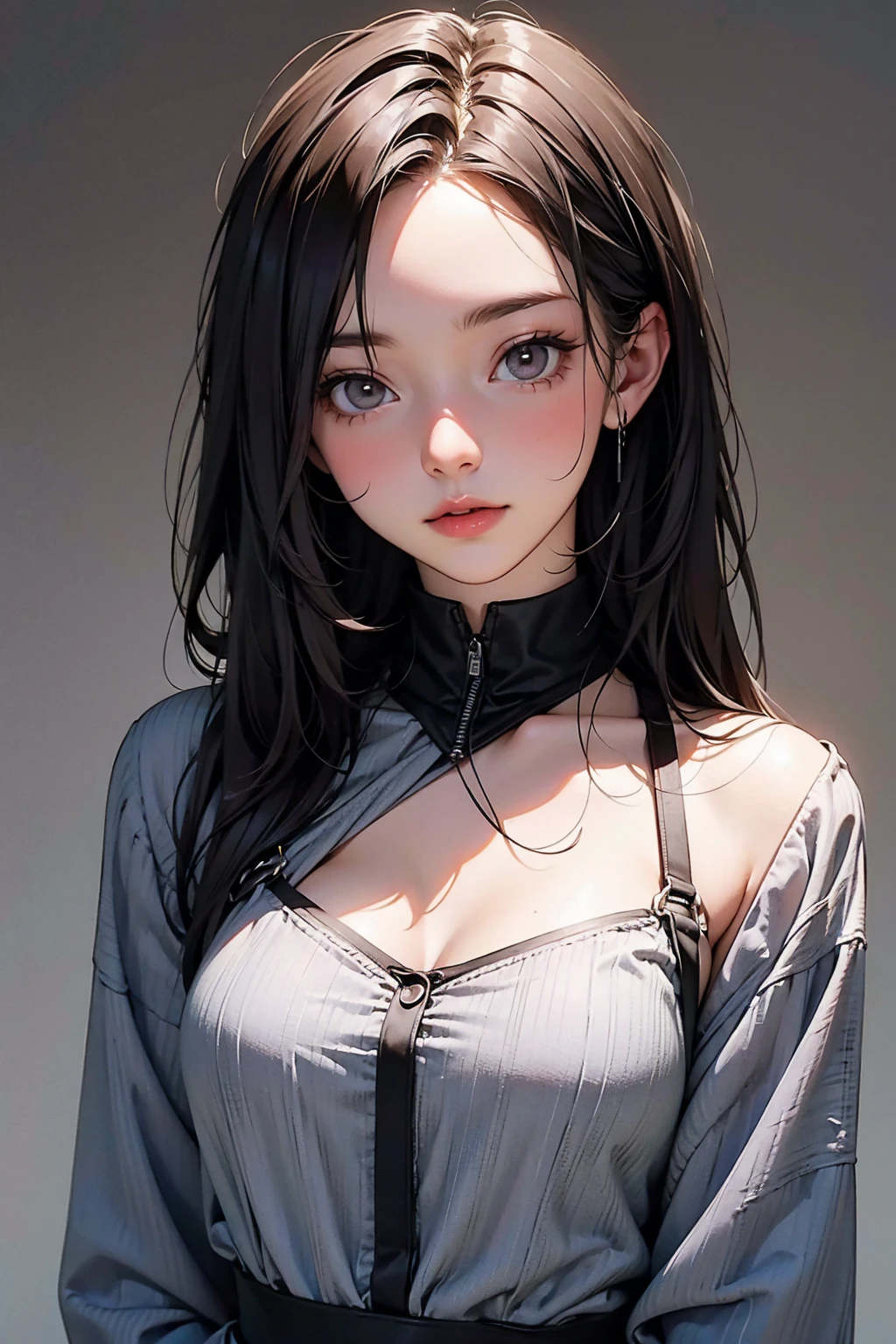 Need,brunette color hair,Black silk suspenders,比基尼,long whitr hair,Lie down in bed