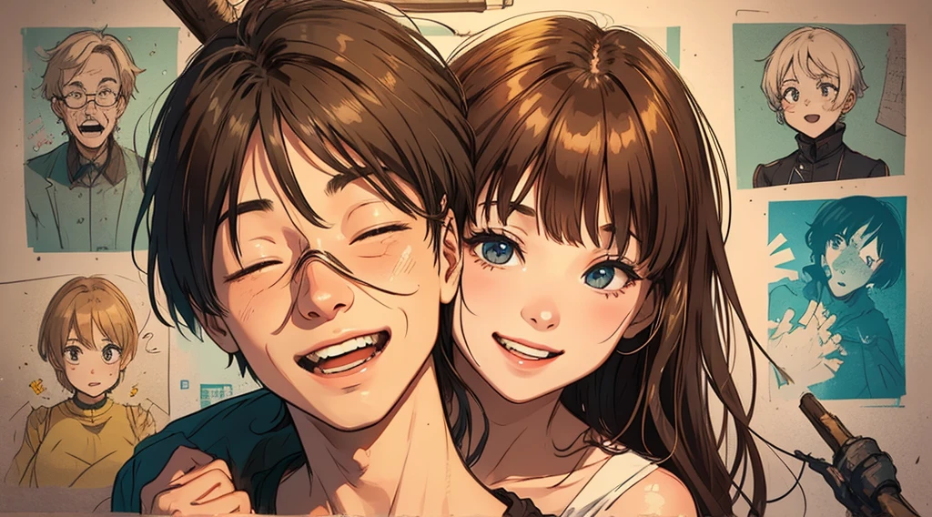 (Highest quality),Couple,smile,beach