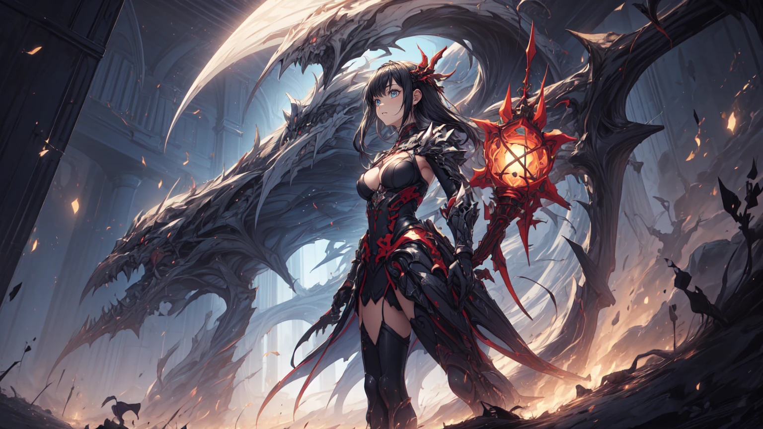 (best quality,4k,8k,highres,masterpiece:1.2),ultra-detailed,(realistic,photorealistic,photo-realistic:1.37),(full body:1.5),stunning depiction,superb detailing,spectacular scene,epic battle between divine & infernal,True essence of existence,supernatural war,ultimate struggle,mystical confrontation,heavenly warriors,demonic creatures,divine magic,Infernal flames,rays of celestial light,explosions of dark energy,alternative realms,glowing armor,divine intervention,malevolent powers,terrifying demons,magic-infused weapons,breathtaking range of emotions,awe-inspiring power,immense cosmic energy,ominous atmosphere,desolate landscape,apocalyptic setting,epic scale,clash of light and darkness,timeless battle,cosmic balance,symbolic representations,dramatic intensity,determining the fate,mortal realm hanging in the balance,mythical beings transcending humanity,unceasing conflict between good and evil,dynamic composition,striking contrast,heaven and hell intertwined,guardians of righteousness,wicked forces of corruption,divine symbols,ominous presence,terrifying yet majestic,final confrontation between heaven and hell,luminous celestial figures,dark and twisted monstrosities,detailed facial expressions,ancient prophecies,transcendental power,struggle for salvation,sacred artifacts,transformational abilities,embodying the struggle between light and dark,overwhelming power of the divine,desperate fight for survival,vivid colors,atmospheric lighting