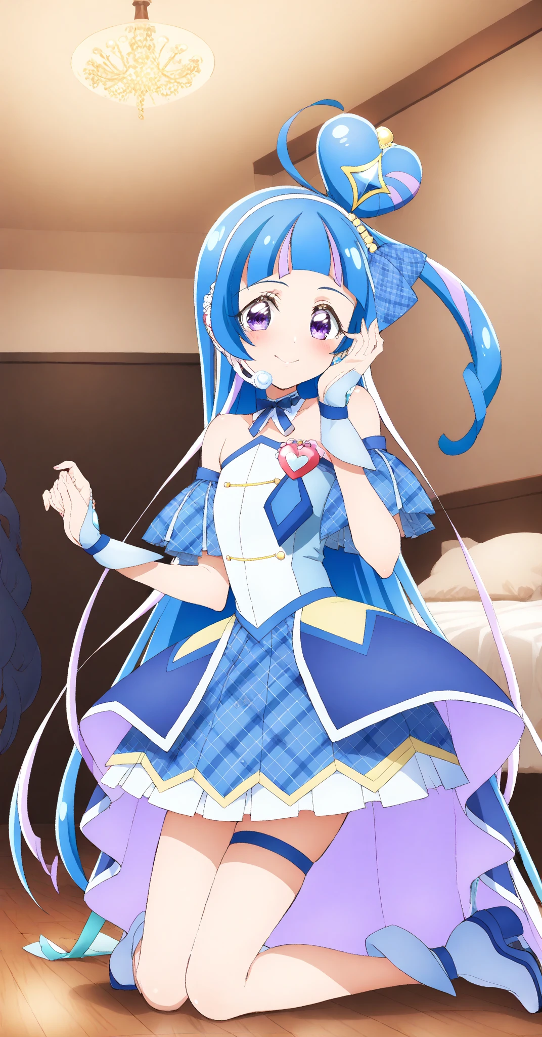 1 Cure Wink , kimi to idol precure, blue hair, 1 Magical Girl - SeaArt AI