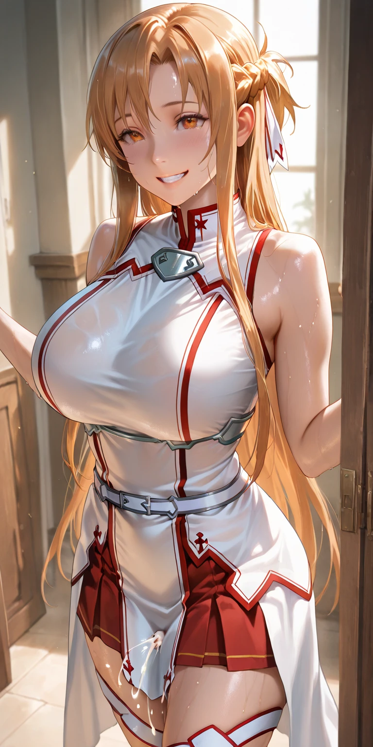 Asuna Yuki,Beautiful breasts,Milk groove,Sexy,kneeling,Room,lifelike,blur,