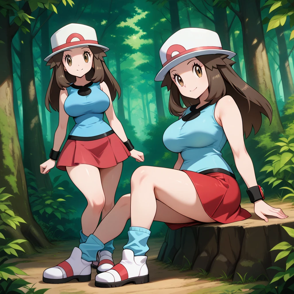 (masterpiece,asbsurdres,highres,best quality:1.2),1girl,solo,may \(pokemon\),outdoors,looking at viewer,smile, fanny pack