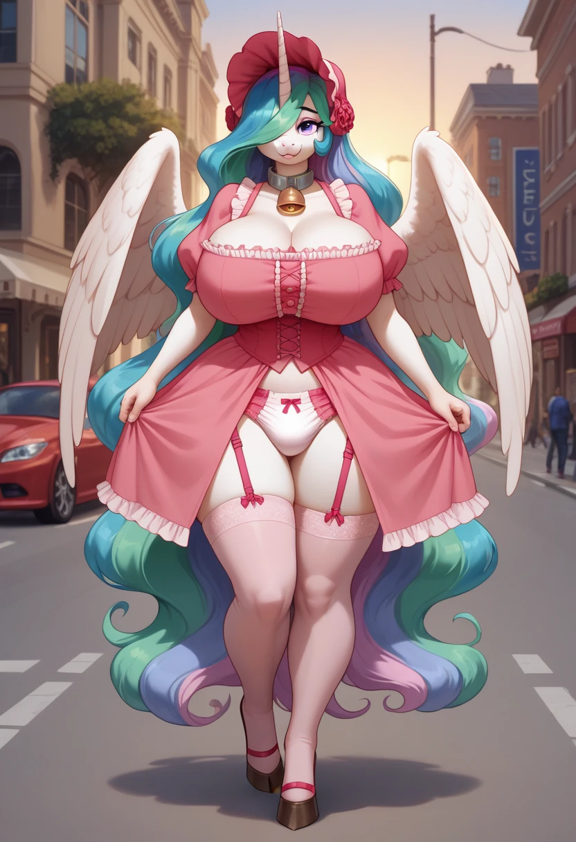 great quality ++ Extremely detailed high resolutionolution, very aesthetic, expressive eyes, (((perfect face))), (((face symmetrical))), ((((good anatomy)))), (((((perfect hands)))))), (((8k))), UHD, HD wallpaper, (((detailed high cal, (((((1girl)))))), only, masterpiece, The best quality, high resolution, Highly detailed, (illustration), beautiful detailed eyes, (((combatant))), (((1girl))), ((((Whole body)))), (((fusion))), (((agglutination))), (((Combination))), (((((((irisviel von einzbern)))))), (((((princess celestia)))), ((((Multicolored Hair)))), ((((human form)))), (((((smile))))), Celestia, Celestia de My Little Poni, Celestia in milf form, long wavy hair, ((((evil smile))), (((red eyes))), (((white dress))), (((milfication))), (((((mature female))))), (((((((gigantic breasts))))))), (((white pony ears))), (((Detailed fingers))), (((wings))), (((Unicorn Horn))), (((Precise fingers))), Not unnatural hands, strange eye, Greek columns, exterior, beautiful majestic forest, (((moonshine)))), (((average))), (((city))), (((walking))), (((face to face look))), (((greeting his subjects))),
