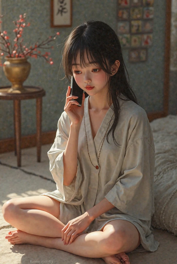highest quality, chest focus, soft light, ultra high resolution, (realistic:1.4), Raw photo, 1 Japanese girl, alone, flat chest, down blouse, small breasts, (pupil, light in the eyes),sexy detailed lingerie,overlap loose dress, (small box),(High resolution details of human skin texture), short hair,necklace, From top left ,