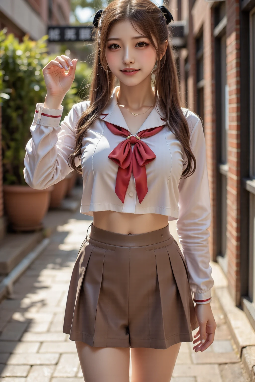 ((Superior Quality, 8K, tmasterpiece: 1.5))、Japan schoolgirl、18year old、Pubic area is clear: 1.2,、Perfect Body Beauty: 1.4、((high-school uniform、Red Check Ribbon:1.5))、Check skirt、cleavage of the breast、sofas、sleep、Thigh opening、(Lace white panties、Show panties:1.5)、Sexy upper eyes