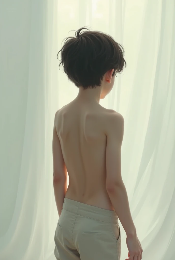 15-year-old boy, Smooth Skin,In the mountains, Black Hair, Thin、Beautiful Boy、Backwards、Butt、Completely naked