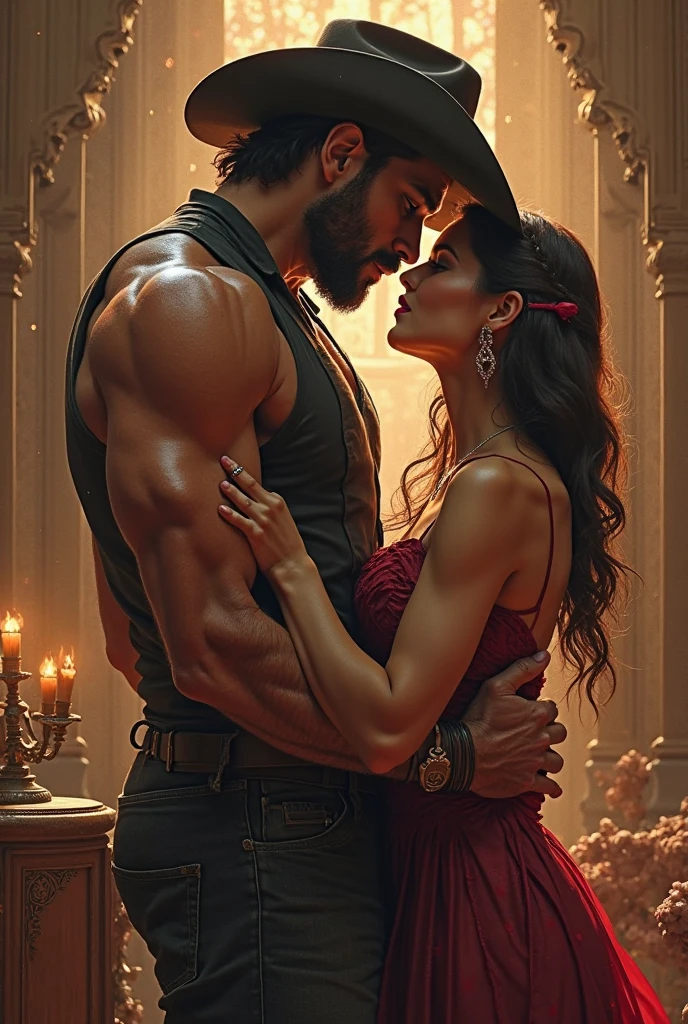 Sonu sood with moustache, shirtless holding a girl