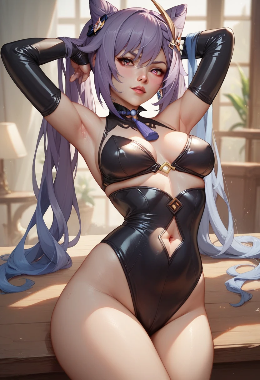 Character is a young girl, approximately 18-19 years old, approximately 165 cm tall. Slim body, good figure, proportionate figure, cute face, eye color and hair color are amethyst purple.
