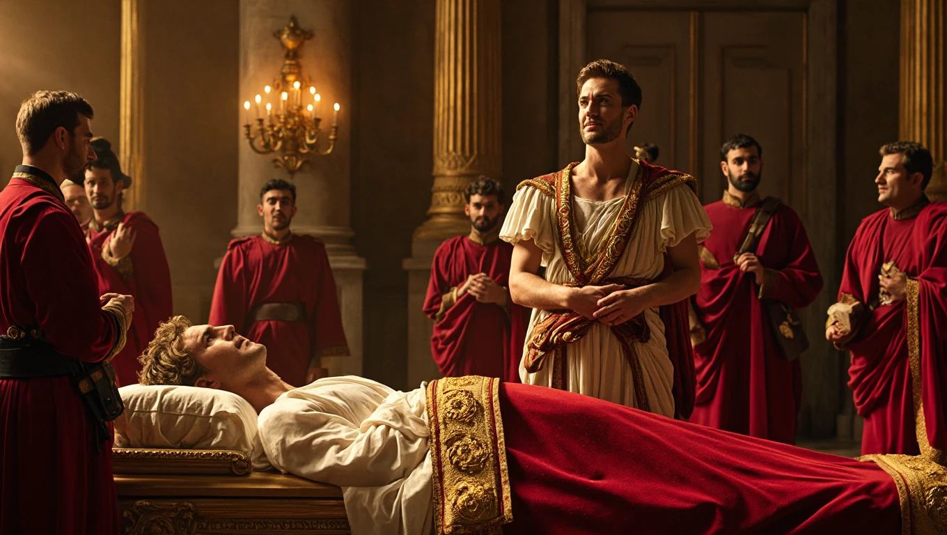 In a shocking historical event, the renowned Roman leader Julius Caesar is brutally attacked to death by senators. This vivid painting tells the gripping tale: a strikingly realistic portrayal captures the intensity of the moment as sharp knives pierce Caesar's flesh, his face contorted in pain and disbelief. The image's meticulous attention to detail reveals the senators' sinister expressions, their faces contending with a mix of rage and trepidation. This masterful painting, imbued with vibrant colors and skillful brushstrokes, brings to life the chaotic scene, inviting viewers to step back in time and witness this tragic assassination unfold before their very eyes.