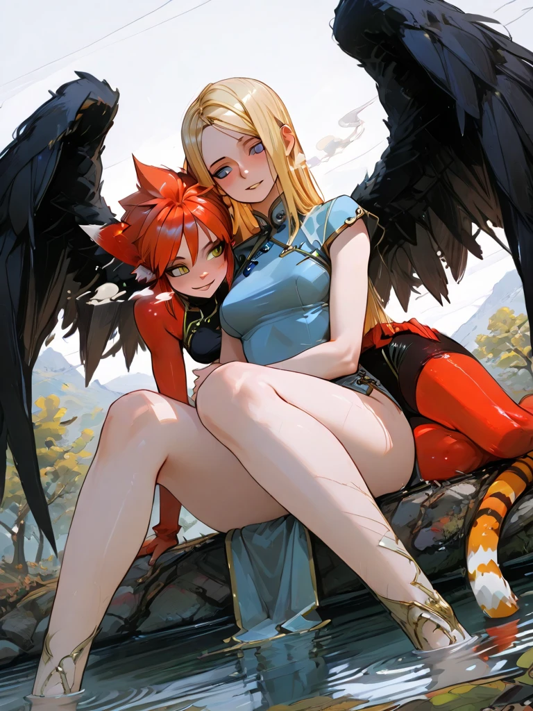 a picture of a mecha fairy resting in a rainbow colored flower meadow, full body, an exquisite beautiful (ultra detailed, Masterpiece, best quality: 1.4) female mecha fairy, dynamic angle (best detailed, Masterpiece, best quality), best detailed face (best detailed, Masterpiece, best quality: 1.5), ultra feminine (best detailed, Masterpiece, best quality), butterfly_wings, red hair, long hair, braided hair, dynamic eyes color, (wearing mecha armor: 1.4), resting in (rainbow colored flower meadow: 1.6), full colored, (perfect spectrum: 1.3),( vibrant work: 1.4) vibrant shades of red, orange, yellow, green, blue, indigo, violet  day light, sun rising,  high details, fantasy art, RPG art best quality, 16k, [ultra detailed], masterpiece, best quality, (ultra detailed), full body, ultra wide shot, photorealistic, mecha musume