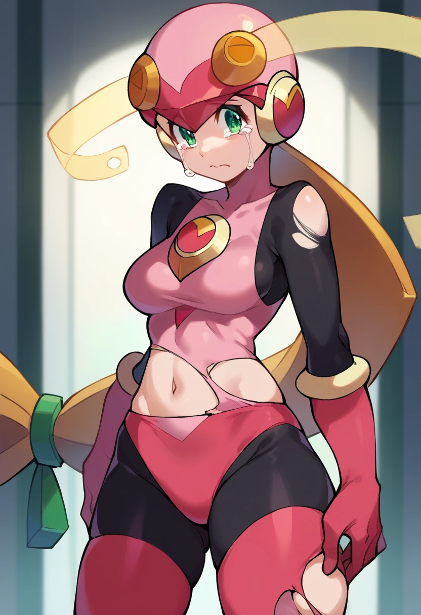 (Nsfw:1.2),1 woman (beautiful, 18s,Roll.EXE - MegaMan NT Warrior, blonde long hair, blue eyes, big-huge breasts (breasts topless),proportionate body, red lipstick, blushing, voluptuous body), lingerie ((panties, garter belt with stockings 7/8)), florest