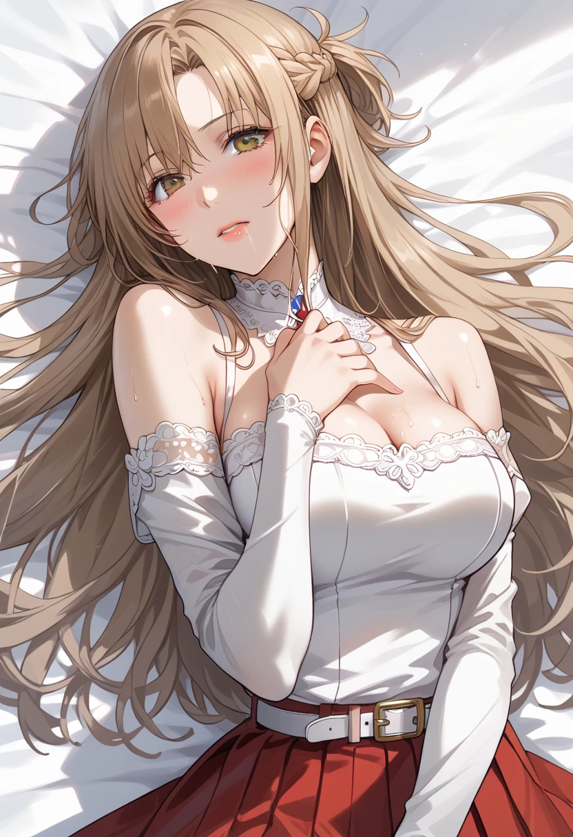 ((Highest quality)), ((High resolution)), ((masterpiece)), (detailed), (From above:1.3),
View your audience, Cowboy Shot, Written boundary depth, Anatomically correct, 1people, female, Perfect Face, Cute and symmetrical face, Shiny skin,
(Long Hair, Radiating hair),
((Lying on the water)),
(Beautiful views),