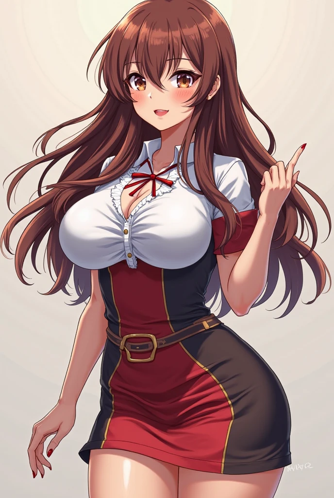 masterpiece, best quality, highres, aanitta, long hair, visor cap, headset, medium breasts, cleavage, pajamas, red shirt, dress shirt, bare legs, idolmaster, cowboy shot, standing, smile, blue sky, arms at sides, straight-on,NSFW, (beautiful_face:1.5),(narrow_waist),(perfect hands, perfect anatomy),