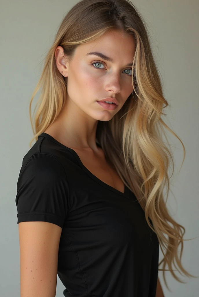photo of beautiful (kb0ck-135:0.99), a woman with perfect hair, wearing Light Blush (Crop Top, Denim Shorts:1.1), (A bustling, modern airport terminal:1.1), (closeup portrait), modelshoot style, (extremely detailed CG unity 8k wallpaper), professional majestic photography, (Leica M6 Camera), 24mm, exposure blend, hdr, faded, extremely intricate, High (Detail:1.1), Sharp focus, dramatic, soft cinematic light, (looking at viewer), (detailed pupils), 4k textures, elegant, ((((cinematic look)))), soothing tones, insane details, hyperdetailed, low contrast, (epicPhoto)