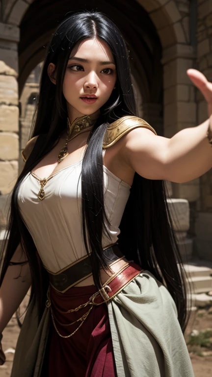 photorealistic, high resolution, soft light,1women, solo, hips up, shinning skin, (detailed face), jewelry, hanfu, kungfu style