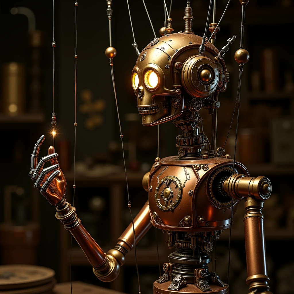 Mechanical Puppet by rhads, best quality, masterpiece, Representative work, official art, Professional, Ultra intricate detailed, 8k