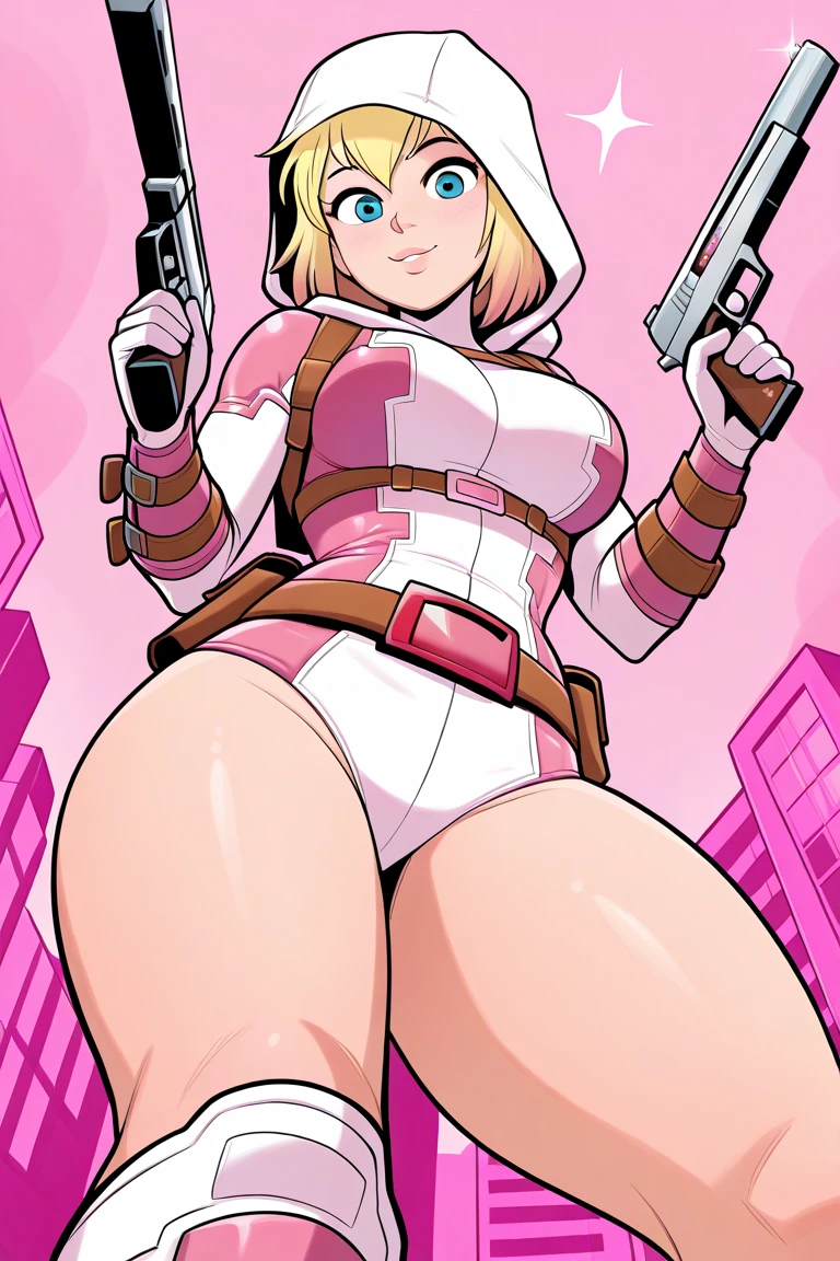 (hip hop scene) a very hip hop confidant badass arrogant cocky boss bich attitude gwen stacy DealWithIt badass selfie pose on graffiti wall