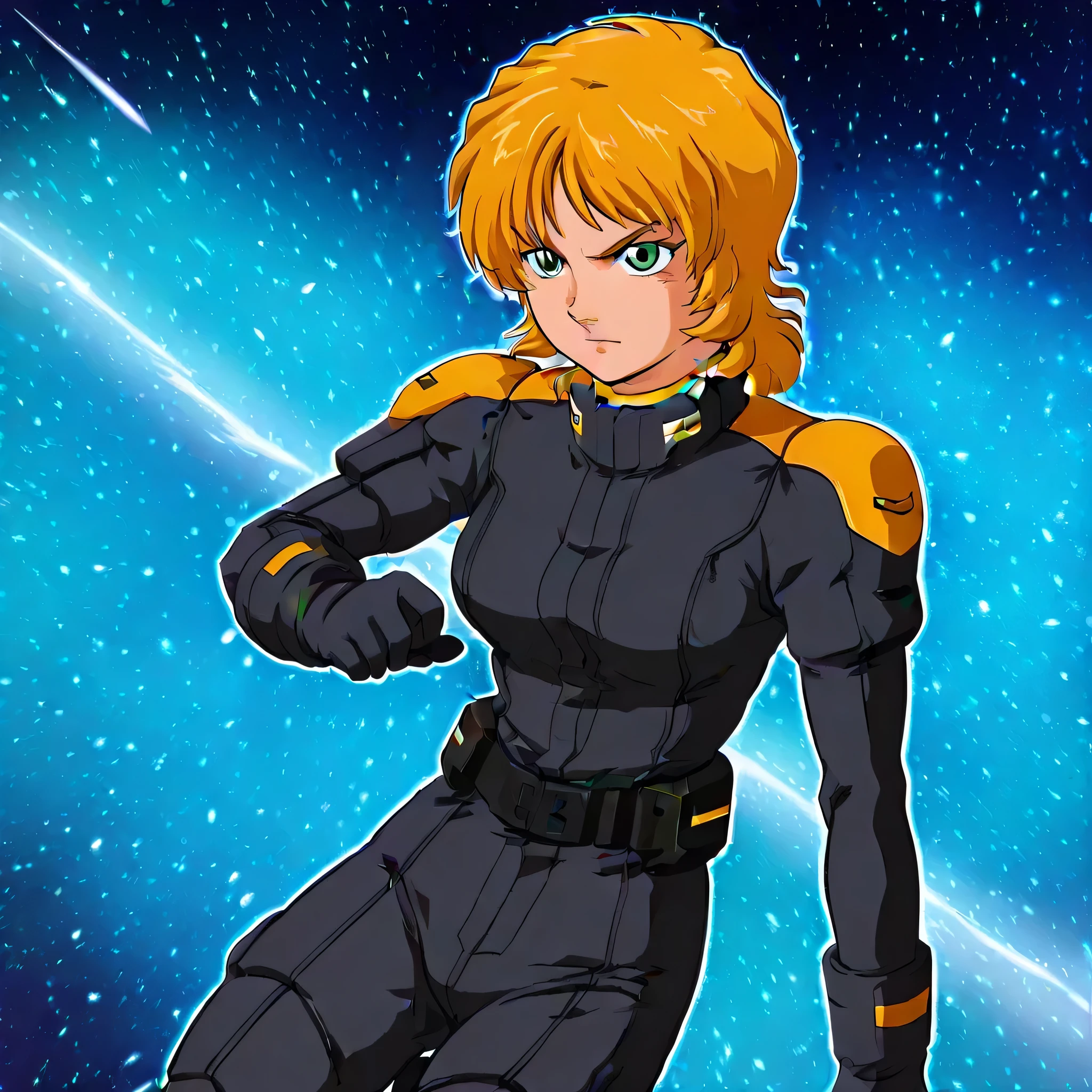 Ellis Claude, blond hair, short hair, green eyes, closed mouth