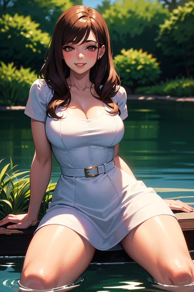 2 thick body mature women age 35 milf wearing sweater dress lift dress show panties, patio daytime, outdoors, nsfw,