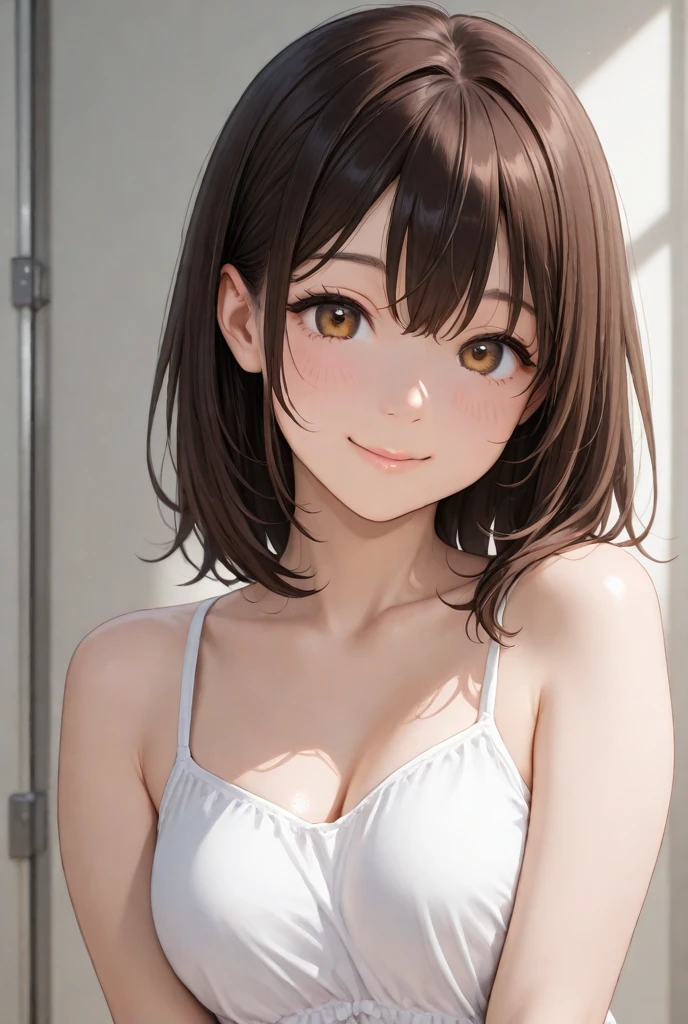 ((highest quality)), ((masterpiece)), (get used to it), perfect face,Cheerleader,baseball Ground,brown hair,small breasts,small areola,white skin,Fair skin,,nipple,naked,Japanese,whole body,slim,thin,(((Cheerleaderの衣装がずれて露出したnipple))),thin,skinny,cute,smile,shave,Big eyes,