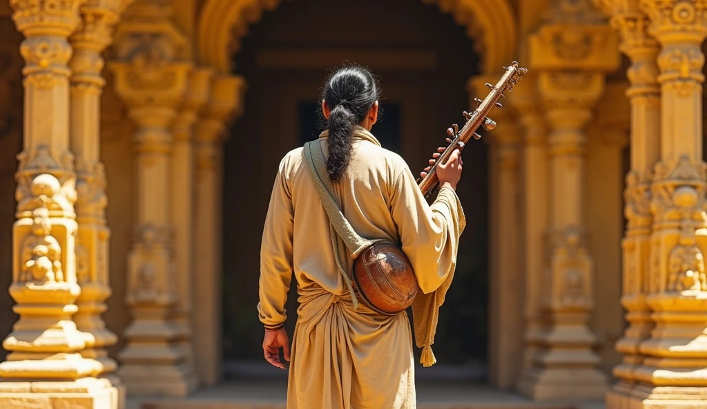 Indian Fakir (jogi) playing (Ektara) single string instrument holding ...