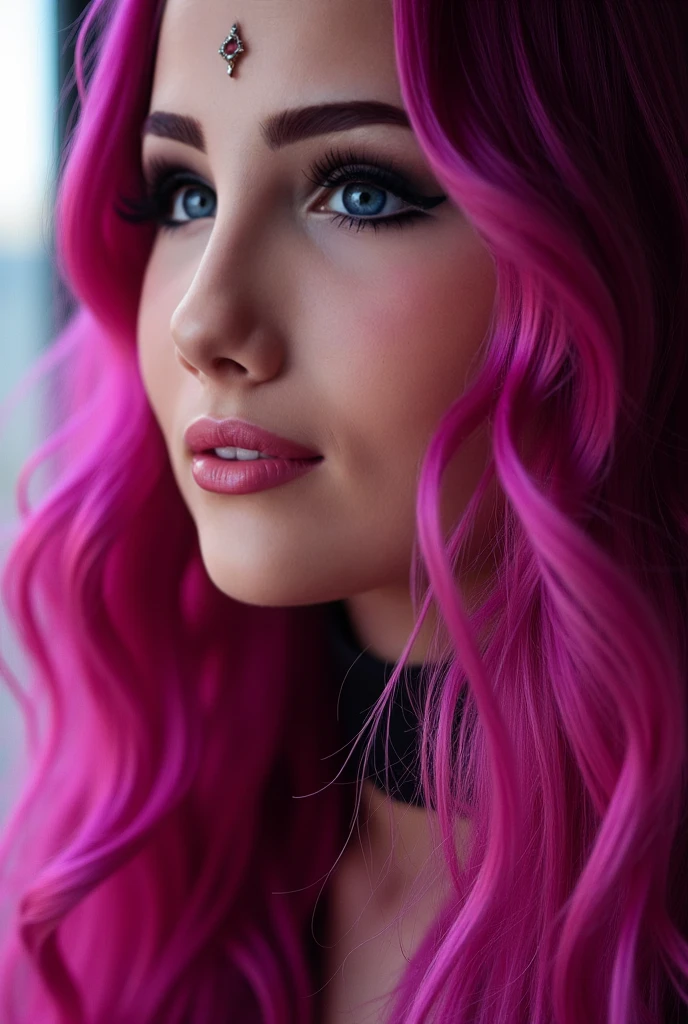 Very attractive 25 year old female with long wavy bright pink hair, extremely detailed nsfw Kassandra Assassin's Creed,Detailed Lips,Detailed Eyes, detailed eyelashes, detailed face, textured skin, super detail lighting ((full body shot,)) sexy, wearing lingerie,