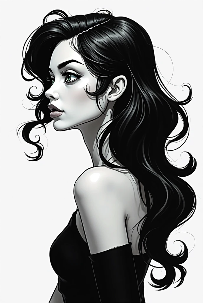 full body, sam yang,
1girl, backlighting, bare shoulders, white choker, blurry, blurry background, blush, breasts, choker, cleavage, closed mouth, collarbone, earrings, forehead, freckles, hair over shoulder, jewelry, long hair, looking down, pointy nose, red lips, shadow, solo, thick eyebrows, thick eyelashes, full body, ((masterpiece))