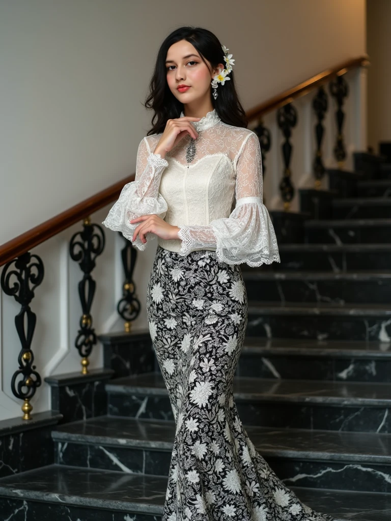 Burmese girl with attractive curvy full body.  Friends full-length bikini, (full black 🖤 dress)High hips, big hips reflective long dress painted with flower patterns, only dress.  hi gh hips  High resolution  High resolution  natural background  High resolution  HD  3D,  8K cartoon anime 