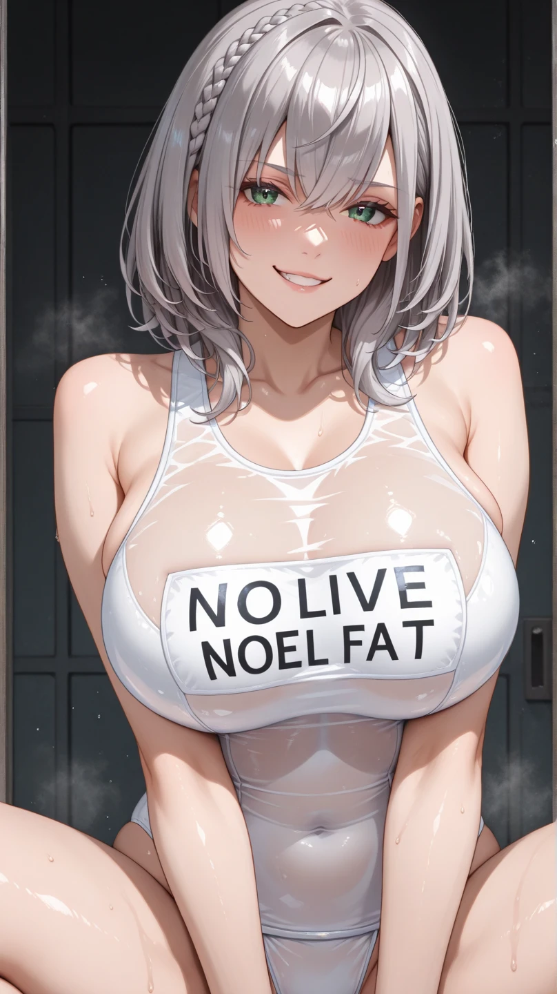 Mad Mew Mew (undertale) hentai very big tits naked breasts exposed wearing just a bikini breasts are so big that the bikini can't even handle big breasts very big bigger than a building