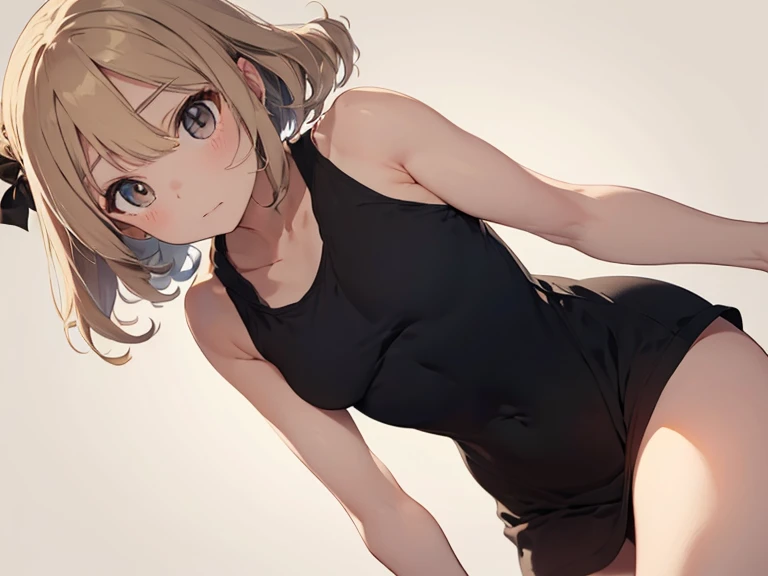 ((Masterpiece)), ((best quality)), (ultra-detailed), ((kawaii)), ((extremely detailed)), 4K, (8K), (super detail:1.2),(High Definition:1.3), (Professional Photography:1.2), from above, (wide shot), cinematic lighting, (sharp focus), (perfect light), ((1girl)), (()), put on cat ears, cute young girl, ((Embroidered cute tanktop)), cute dolphin shorts, (naughty smile), (Beautiful brown eyes), (small chest), (bare arms), cute navel, Healthy skin, (Healthy slim body), ((pale brown hair)), (loose blunt bangs), silky and straight hair, (medium hair), BREAK, ((best quality)), ((extremely detailed)), ((lie on your back)), (Checkerboard check Pattern Background:1.3), Checkerboard check floor,