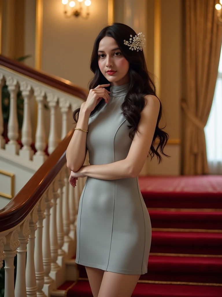 8k, Ultra-high resolution, Highest quality, masterpiece, 三分割法によるphotograph,Surreal, photograph, 1 Girl, (16 years old:1.3), pretty girl, Cute Face, Beautiful eyes in every detail, 細かくdetailedに,masterpiece,One Girl:1.2, Japan Female Announcer,full body,disgust,Long black hair,Curl inside hair,(Nobility of the Bourbon dynasty:1.3),(印象派の美しい少女のPortraiture), Lady,(Standing in the square of the Palace of Versailles:1.3), (After the Rain), (Sunset reflection), (Impressionist light and colour),Realistic Skin, Perfect and beautiful face ,完璧でCute Face, Skin with attention to detail, Perfect limbs、Narrow waist,Looking at the audience、beauty,Long neck、(((Ideal body type))),A cup small breasts :2,Portraiture:2,Perfect Anatomy,鮮明なdetailed,detailed,Surreal,Light and shadow,darkness