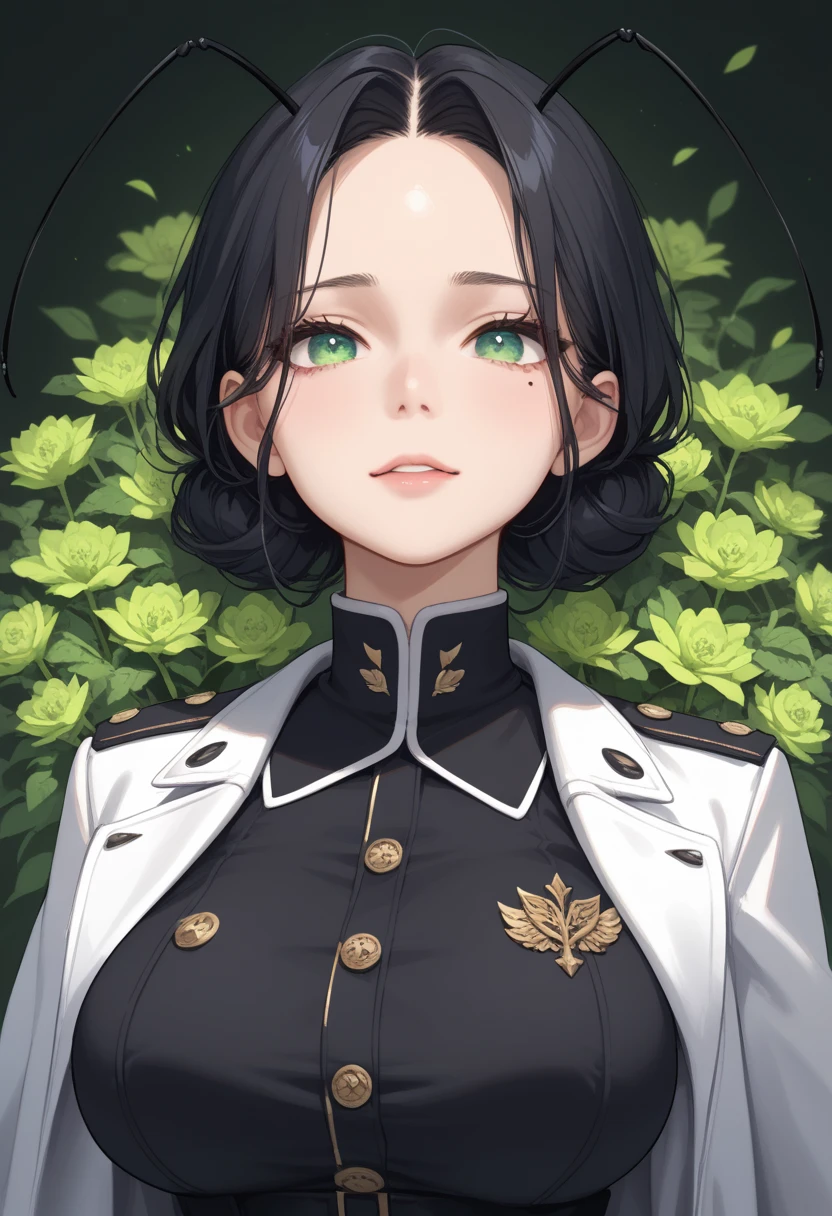 ((masterpiece,best quality)),((1girl)),solo,Black hair, Female soldier,military uniform,Beautiful face,Black hair,sunlight,((sky:1.8))sunlight,the sun,snowfield,((profile)),((sleep)),lie down,