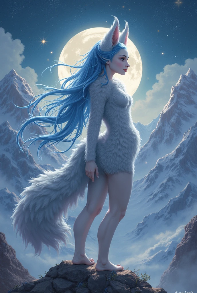 (masterpiece, top quality, best quality, official art, beautiful and aesthetic,raw photo,realistic),1girl kneels,naked,orient_dragon_tattoo,mountains,cloud,waves,blue eyes,light blue hair,fangs,horns,scales,whiskers,white background,cloudy sky,(snow_pines:1.2),<lora:drgon tattoo-000007:0.55>,<lora:JZCG036-Chinese traditional architecture:0.4>,<lora:tattoogirl:0.8>,