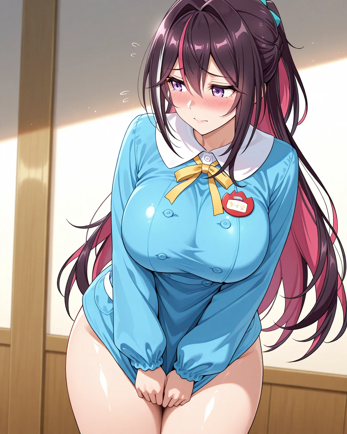 (((Highest quality))),Japanese women,Face,Iris,Brown eyes,Black Hair,bangs,Long hair down the back,,Straight hair,Lipid muscle,(Big Breasts),plump belly,short,With a sexy smile,((Embarrassing)),Hot Face,(((Heavy breathing))), ((Big Breasts)),Lift the skirt to show your panties((Highest quality)),(1. Glowing Skin.4)Extreme close-up from below,(masterpiece)、(1. Glowing Skin.1.4)Sweat,Thigh Emphasis、((indoor))、((Wearing a blue blazer))(Wearing a thin, Tight mini skirt、)(Wearing pink panties)((Looking into the camera)),Sitting on the stairs,Spread your legs, ((多量のSweatの雫:1.1)),((Heavy Breath 1.1)),((vapor:1.1)),((toll stature)),((Woman trembling with sexual climax:1.1)),((Have fun)),(peeing:1.1),
