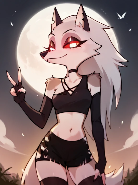 score_9, score_8_up, BREAK, source_anime, (1girl, solo), uncensored, perfect body, slim, thigh highs, fingerless gloves,
anthro, furry, sexy, spreading cameltoe, blush, smirk,
Loona \(Helluva Boss\), sexy pose, seductive, flirting, sexy black lingerie, sexy black stockings, sexy black bra, rose garden, nighttime, full moon, lamps lit illumination