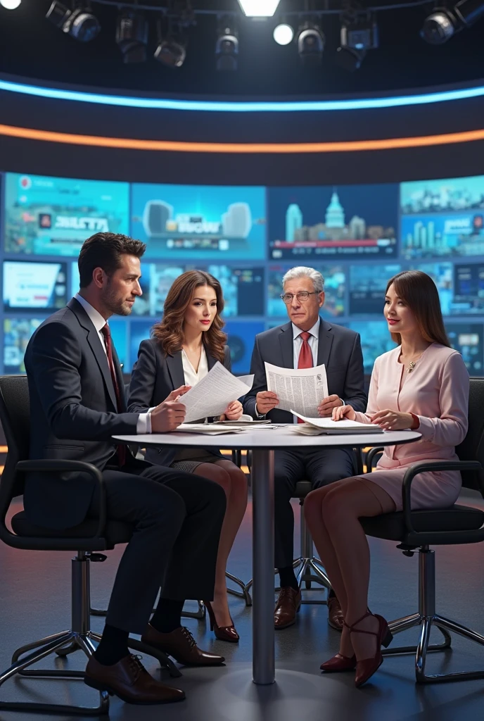 Images of newspapers and television news with a clear lack of diversity in sources and topics covered.
