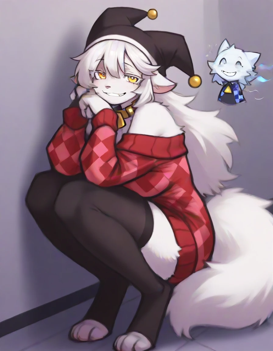 tmasterpiece,high high quality,Absurd resolution,digitial painting\(artwork of a\),by Dagasi, Yupa,Kiyosan,(Fluffy fur,White fur,Full Body Furry,Cat pattern:1.2),anthro male cat。Many people,White hair,Purple-eyed,Evil eyes,succubi,Seductive eyes,dick,Reproductive organs,duck sitting,full room view,(Shirtless:1.3)
