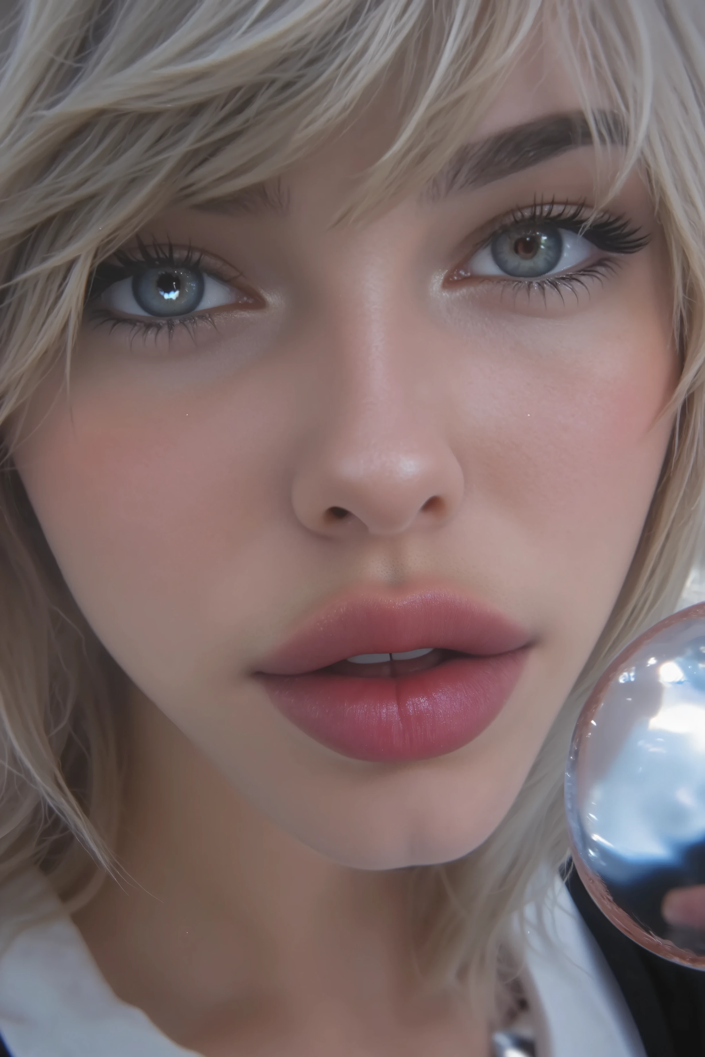 Full upper body view Platinum blonde hair reflection in eyes 32K, Masterpiece, top quality, ( madison beer,) 女性のtongueの接写ショット、 fisheye shot,Lick the lens ,tongue出し、tongueを見せびらかす、tongueを見せつける、 詳細なtongue、セクシーなtongue、超リアルな質感なtongue、 1 girl,lip,(saliva), Staring _in_ viewer,,tongue、tongueよだれを垂らします, fisheye lens ,close-up,艶やかなtongue、saliva、艶やかなlipグロス,( beautiful eye detail, textured skin, long eyelashes, blue eyes, abstract pattern), ( beautiful platinum blondebhair with attention to detail , big bangs , wolf cut hair ),More,transparent 1.1, ( Shiny Skin:1.4, Shiny Skin:1.3), shiny lips