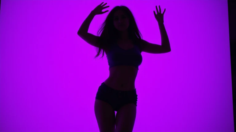 full body beautiful woman's illuminated by colored lights, vibrant blue colors photorealistic cinematic