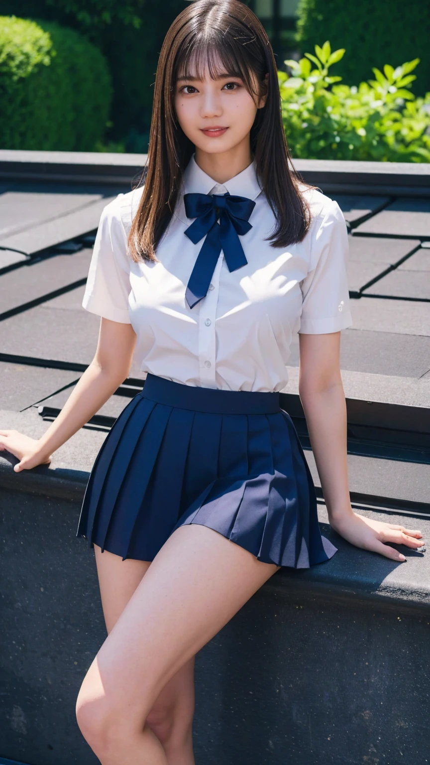 High School Students，Double tail，White，JK school uniform