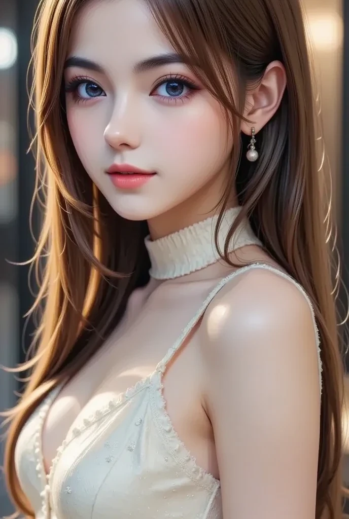 A stunning portrait of Anna Dittman-like beauty, dressed in a fitted red and white dress with fur trim, wide sleeves, and gloves, set against a darker bokeh background. Her long ash-brown hair cascades down her back as she gazes directly at the viewer with a captivating smile (1, 4). Her realistic violet eyes sparkle with intrigue. The focus is sharp, highlighting the intricate details of her outfit, from the delicate patterns to the subtle texture of the fur trim. A stunning example of hyper-detailed close-up photography.bondage,bdsm harness, red harness (masterpiece,best quality),(extremely detailed),(bright studio lighting),(sharp focus),picture perfect face,128k female models, Huge breasts, eyes, ((random twintail style)), High resolution, Upper body, No background, Studio Lightning, ((8k,UHD,32k sexy female models , Huge breasts, Blue eyes, twintails a flat lineart of a young beautiful woman leaning against colorful wall printed botanial patterns at pop-style Private Rooms,kind smile,bangs,messy short-bob,detailed realistic clothes,soft tone,only in four colors,blonde hair,midriff peekblonde hair ,Gskindentation, High resolution , Upper body, No background, Studio Lightning ,Wearing a Ball gown shiny(photorealistic:1.2) 1woman, Masterpiece, HD, 16K, A captivating minimalist illustration of a 1 woman. The upper body, the face at a 45-degree angle to the center, is elegantly accentuated with delicate touches of pastel, high bangs, large eyes, full cheek lips, pale skin, close-up. The illustration resembles a tapestry painting of Anne Bachelier's light-hearted sketches, with a background of a space surrounded by many flowers, and a colorful, magical and mysterious presence is reflected in the expression.A captivating fantasy portrait of a stunning powerful young female model, dressed in a fashionable and stylish outfit with a touch of gothic elements. She is powerfully punching the camera's glass screen, leaving a striking cracked glass effect latex