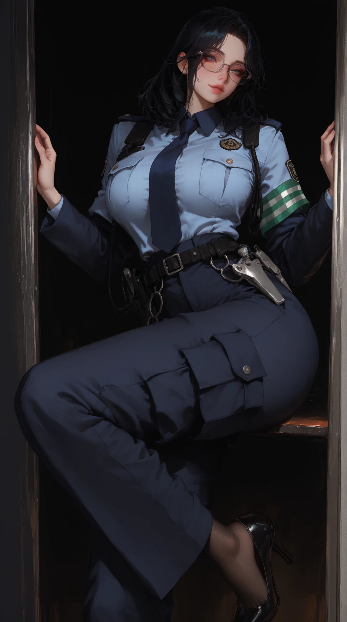 16 K HDR, hight resolution, (masterpiece, Best Quality, hyper realistic photography), ((1girl in)), (Super sexy police officer:1.2, Realistic mature face:1.2, 50 years old), Slim body, Cool Beauty Face, Perfect detailed hands and fingers, (Bob Short, Detailed Five Fingers, Tongue out:1.5), (ultra huge cleavage:1.35, Realistic police officer uniform:1.5, Unbuttoned:1.15, Realistic police hat, Exposed Sexy Bra, Gun belt), Ultra-detailed mature face, Ultra-detailed mature skin texture, (In a realistic abandoned building:1.35, Realistic police car nearby:1.1, Dark atmosphere:1.15)