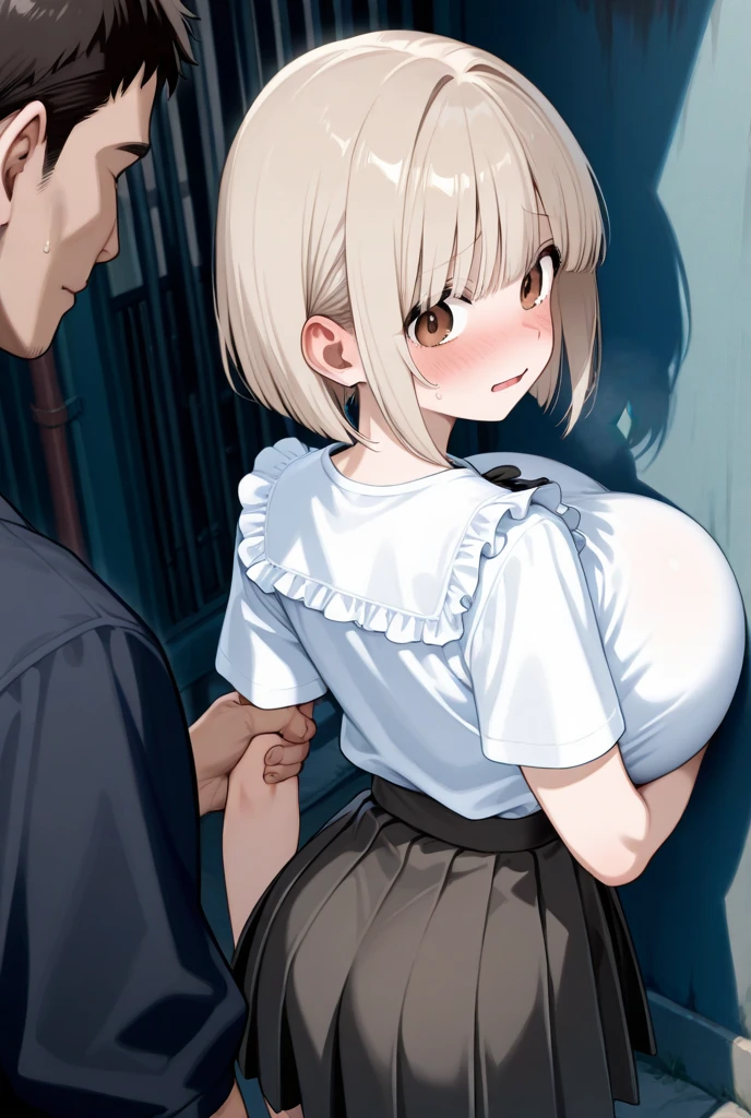 Browsing Caution,(Petite),(Cute man's daughter),((Penis in the crotch)),(((Ejaculation through cloth))),blonde low twintails,