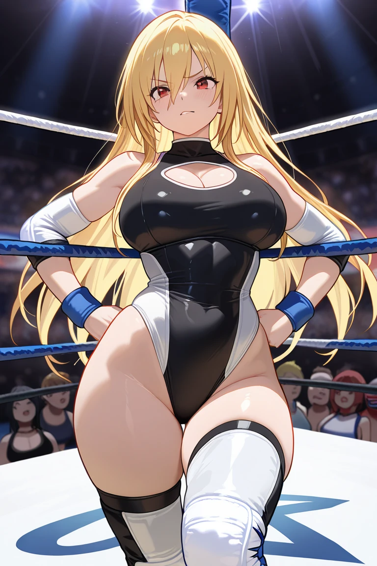 (masterpiece,best quality:1.3),(ultra-detailed,high resolution:1.2),(illustration),((an extremely delicate and beautiful)),(detailed background),((1girl,tall stature)and(1shota boy,short stature)),hetero,(1girl,tall stature:1.4),(curvy:1.4),(long hair, french braid),straight hair, (blonde hair), light blue eyes, (large breasts), pale skin,shiny skin, (rolling eyes:1.4),(ahegao),(trembling),((She wears micro bikini)), cum in pussy,(cum on clothes:1.4), cum on body,cum in mouth,cum on hair,excessive cum, (1shota boy,short stature:1.4),smug,large penis, cowgirl position,bouncing breasts,(((man of top))),head back,tongue out,pussy,vaginal penis,((((wrestling ring)))),