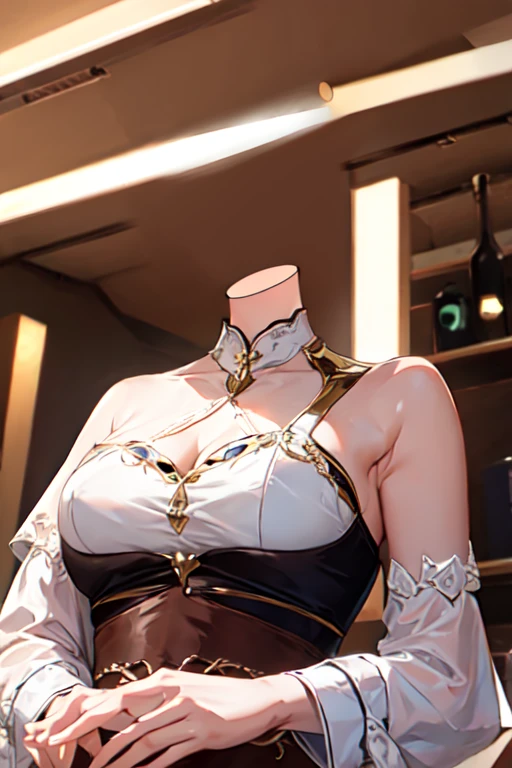 Military green translucent armor,Arm mecha,light blue short hair,Braided hairstyle,Large Breasts,Cleavage,Pistol hanging from waist,fighter pilot,fighter hangar,Sexy,Lipstick,miss,Golden Eyes,stockings,Short skirt,Smile