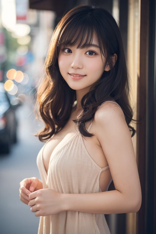 brown hair,medium hair,18 year old female, small nose, with the correct look, Cute natural smile, Japanese facial features, Clean and cute face, cute realistic portrait, asian face, 8k photo, soft makeup,natural skin texture,Raw photo,highest quality,Full Body Shot,Bunny girl