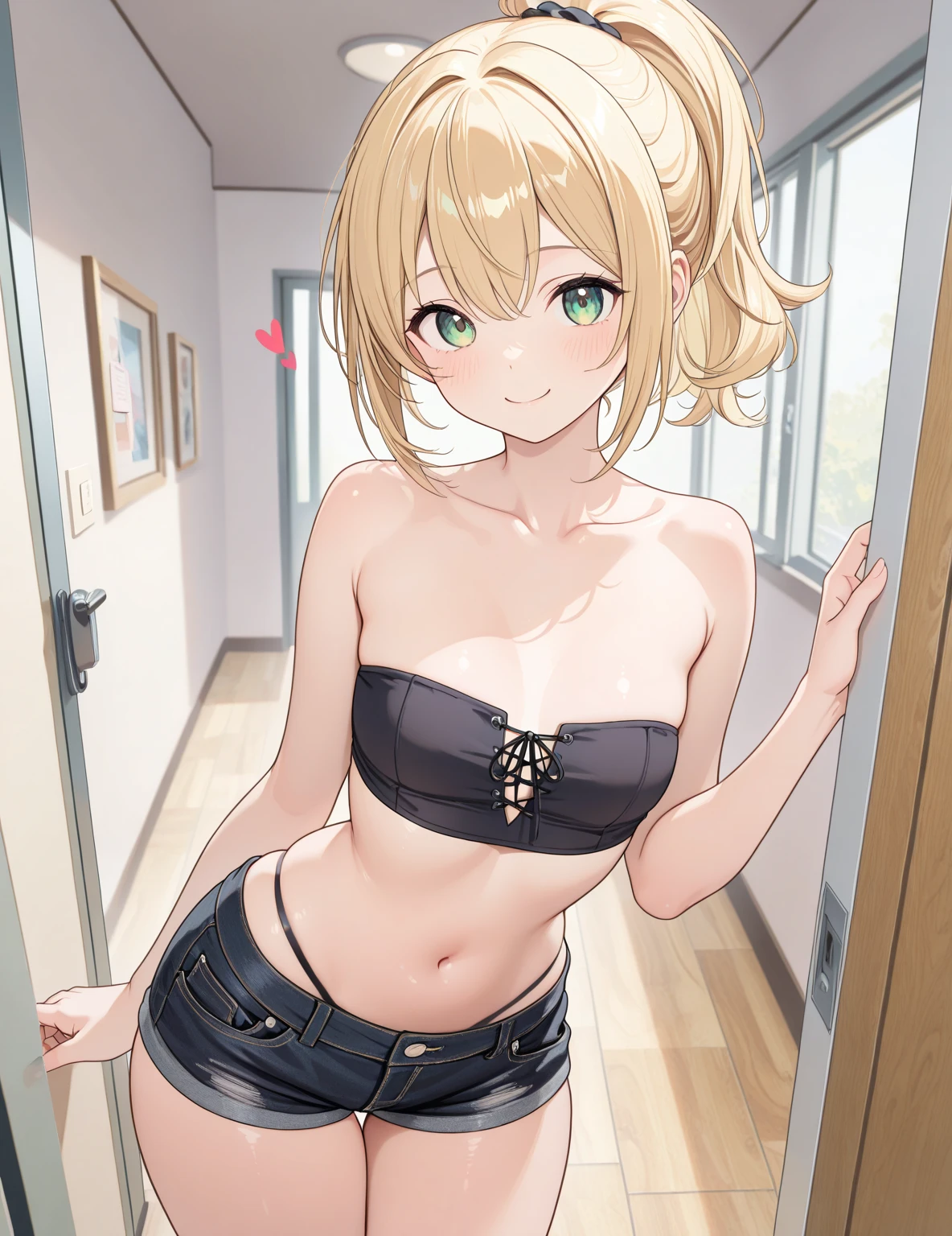 (((ultra detailed, The best quality, 8k, HDR))), ((woman, tight underwear, white, perfect body, crotch gap)), (small, cameltoe ((mark))), room