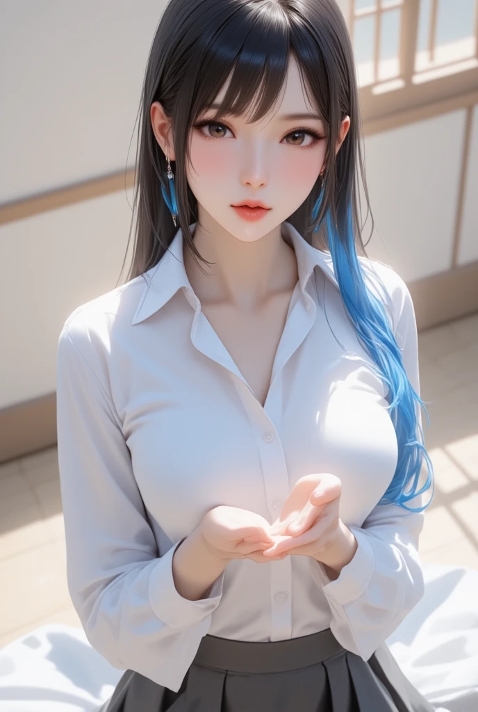 (a closeup:1.4)、
(RAW Photography:1.2)、(a photorealistic:1.4)、(masterpiece:1.3)、(beste-Qualit:1.4)、dream-like、(well-detailed eyes)、(detailed facial features)、(detailed clothes features)、Skin tightening、(shinny skin)、(Slender Girl)、(slim girl)、1girl in、(full bodyesbian))、独奏、cute little、smlie、(mediumunderboob)、bangss、straight haired、Long、White hair、blue eyess、Crystal Pendant、Long Blue Scarf、White Long Wool Coat、Black thick pantyhose、Brown snow boots、