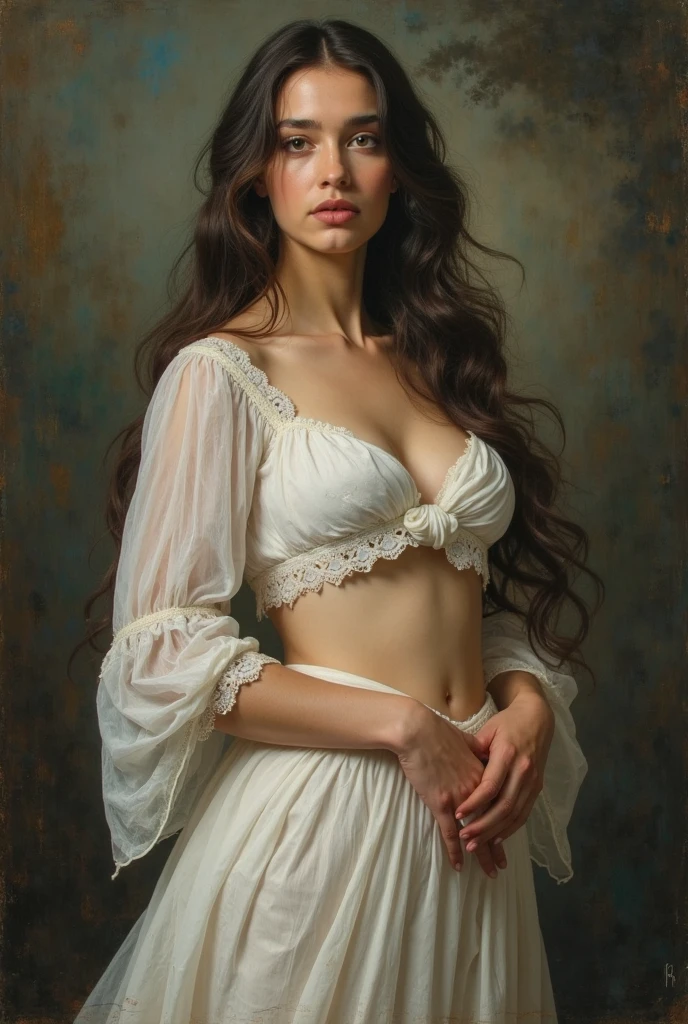 Best quality, highly detailed, masterpiece, Indian princess, Rajkanya, royal clothes, Masterpiece, extremely gorgeous woman, matchless Beauty, portrait, Peter Paul Rubens style, Woman, off shoulder bandeau crop blouse, middle ages, classicism, andrey atroshenko style, painting, long hair, styled hair, traditional media, realistic, figurative, fine art, detailed Art, oil on canvas, HDR, 8K, original character, high resolution, high detail, focus on the face, intricate, flawless, fluffy hair, Peter Paul Rubens style, By Peter Paul Rubens, sharp picture, avoid crown or mukut in picture,