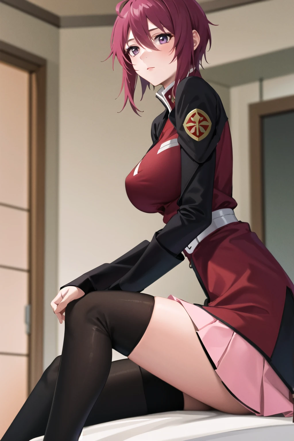 masterpiece, absurd, (intricate details), (colorful), cinematic lighting, extremely detailed 8k CG unit wallpaper, 1 girl, very large breasts, Sakura haruno, puppy position, pov, nsfw, provocative, nervous, embarrassed, blushing, torn clothes, partially naked